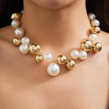 PUNK STYLE IMITATION PEARL NECKLACE_CWAJE1125