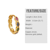 COLORED ZIRCON GOLD PLATED FLOWER EARRINGS_CWAJE0982