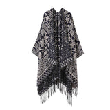 Warm Faux Cashmere Tassel Scarf Cape Shawl_Cwasc2168