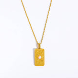 STAINLESS STEEL 3D RELIEF OPAL PENDANT NECKLACE_CWMM3908