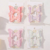 CUTE CARTOON GLITTER BOW HAIR CLIP SET_CWAHA6730