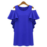 Strapless Solid Color Round Neck Ruffled Dress