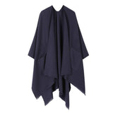 SOLID COLOR SHAWL POCKET WARM SCARF CAPE_CWASC2182