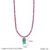 ANIMAL FISH NECKLACE WITH GEM AND STEEL_CWMM7531
