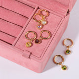 FASHIONABLE HEART BIRTHSTONE EARRINGS_CWMM5350