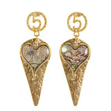 SILVER NEEDLE COLORFUL ABALONE HEART EARRINGS_CWMM4347