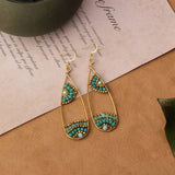 HIGH GRADE NATURAL STONE WOVEN COLORFUL EARRINGS_CWAJE3983