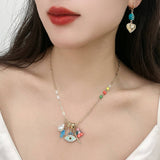 Womens Geometric Pendant Stacking Necklace