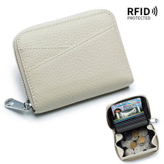 COIN PURSE ZIPPER GENUINE LEATHER CARD HOLDER_CWAB3829