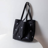 NEW LARGE EMBROIDERED CANVAS TOTE BAG FOR WOMEN_CWAB5638