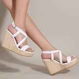 SOLID COLOR SQUARE TOE CROSS STRAP HIGH HEELS_CWSHS0645