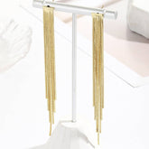 RHINESTONE DECOR METAL TASSEL DROP EARRINGS_CWAJE0451