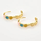 SMILEY COLORFUL HIP HOP CREATIVE EARRINGS_CWAJE1768