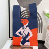 Cwab06032_Trendy Knit Shoulder Tote Bag For Women