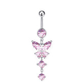 BUTTERFLY DANGLE BELLY BUTTON RING PIERCING_CWMM9453