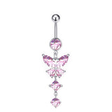 BUTTERFLY DANGLE BELLY BUTTON RING PIERCING_CWMM9453