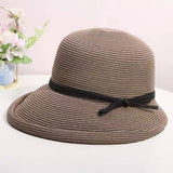 FOLDABLE RETRO ROUND TOP STRAW HAT_CWAH3412