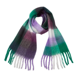 PLAID PATTERN FRINGE TRIM WINTER SCARF_CWASC2691