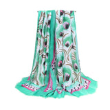 Floral Print Satin Scarf Spring Beach Wrap_Cwasc0681
