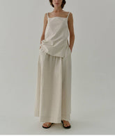 Vintage Quality Linen-Cotton Long Skirt