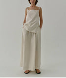 Vintage Quality Linen-Cotton Long Skirt