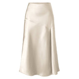 JACQUARD SATIN SKIRT HIGH WAIST ZIPPER HIP SKIRT_CWBSS0403
