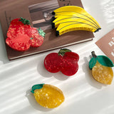 FRUIT HAIR CLAW STRAWBERRY LEMON CHERRY CLIP_CWAHA5764
