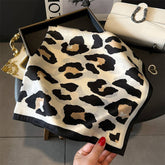 LEOPARD PRINT SATIN SQUARE SCARF HAIR WRAP_CWASC1425