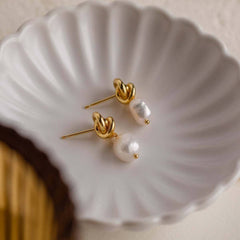 Versatile Pearl Earrings Sweet Geometric Design
