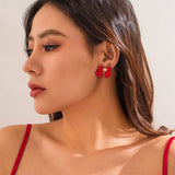 RED BOW EARRINGS MINIMALIST JEWELRY_CWAJE1137