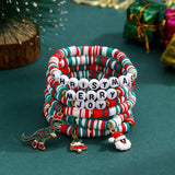 BEADED LETTER PEARL CHRISTMAS BRACELET COMBINATION_CWMM2618