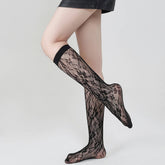 Women Fishnet Ultra Thin Stay Up Knee High Socks_Cwms0232
