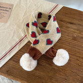 INS JACQUARD HEART KNIT SCARF FOR KIDS WINTER_CWASC2087