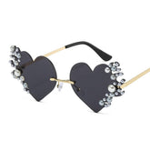 METAL RIMLESS PEARL HEART TEARS SUNGLASSES_CWASG0874