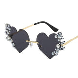 METAL RIMLESS PEARL HEART TEARS SUNGLASSES_CWASG0874