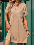 Solid Color Jacquard Loose Dress