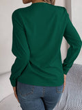 Solid Color Layered V-Neck Long-Sleeved Shirt