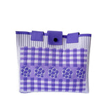 CHECKERBOARD FLORAL KNITTED SHOULDER BAG_CWAB2391