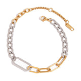 MINIMALIST GOLD SILVER CHAIN BRACELET IN STEEL_CWAJE4787