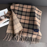 Classic Plaid Cashmere Feel Scarf For Women_Cwasc03235