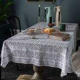 White Crochet Hollow Pastoral Fresh Tablecloth_Cwmm0956