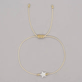 IRON GALLSTONE SHELL CROSS HAND BEADED BRACELET_CWMM3863