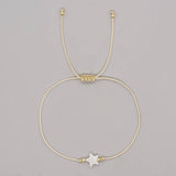 IRON GALLSTONE SHELL CROSS HAND BEADED BRACELET_CWMM3863