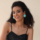 HANDMADE LACE ROSE STUD EARRINGS SWEET MINIMAL_CWMM6279