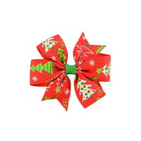 CHRISTMAS SNOWMAN BELL BOW HAIR CLIP FOR GIRLS_CWAHA6684