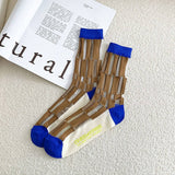 FLORAL KLEIN BLUE STRIPED GLASS STOCKINGS_CWMS0524