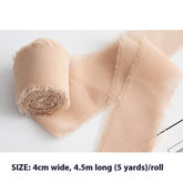 HAND TORN RAW EDGE CHIFFON RIBBON SNOW YARN_CWMM5787