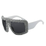 Vintage Diamond Large Frame Square Sunglasses_Cwasg0852