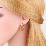 RECTANGULAR COLORED ZIRCON TASSEL EARRINGS_CWAJE1006