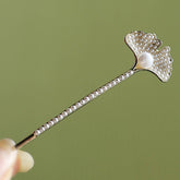 Vintage Pearl Leaf Hair Clip Elegant Side Pin_Cwaha1224